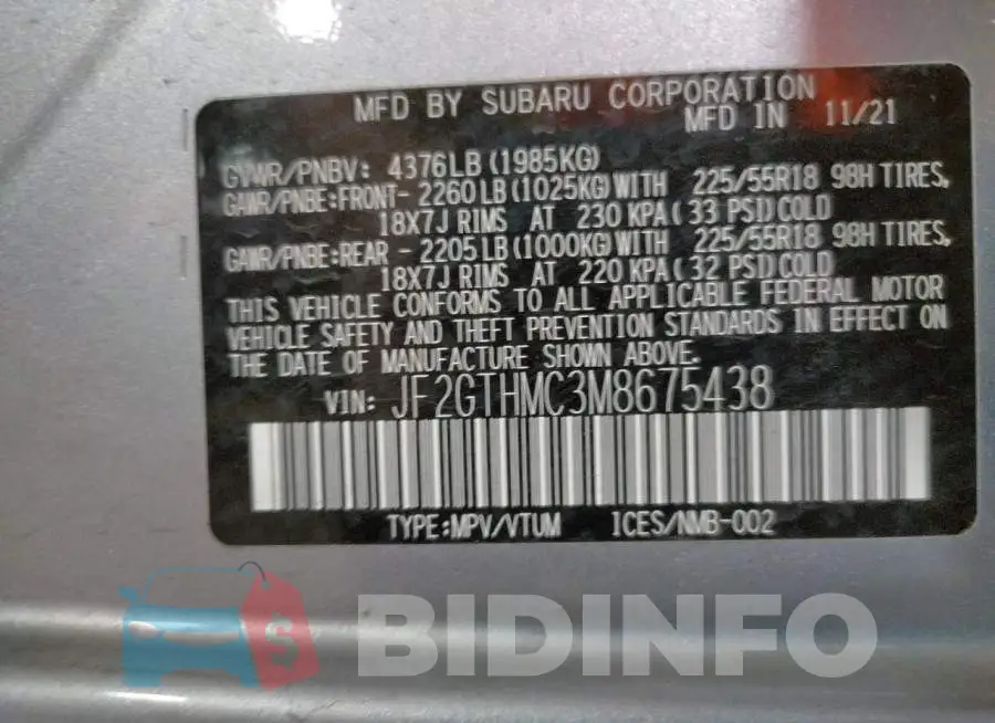 JF2GTHMC3M8675438 Photo# 13