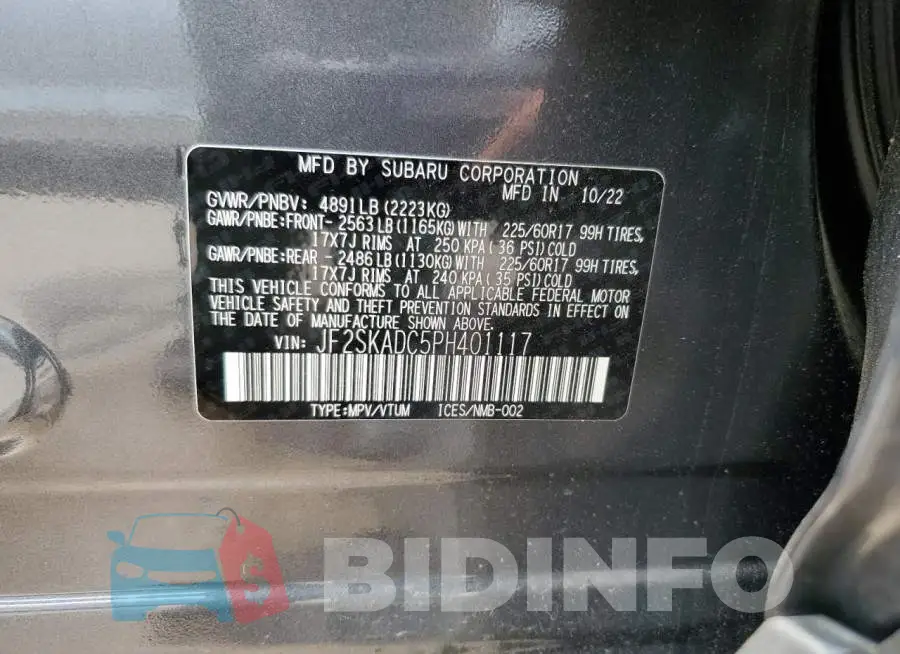 JF2SKADC5PH401117 Photo# 12