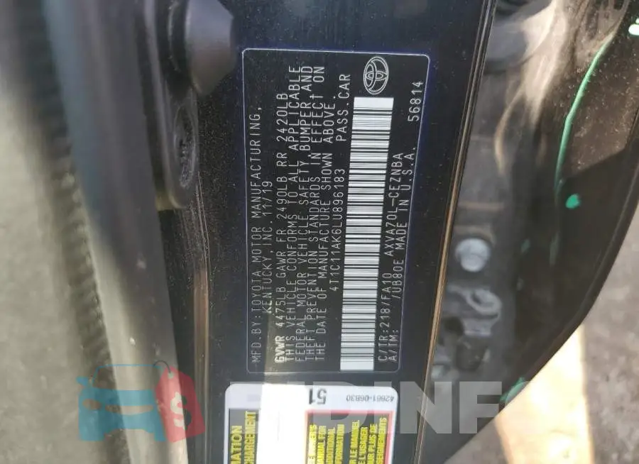 4T1C11AK6LU896183 Photo# 13
