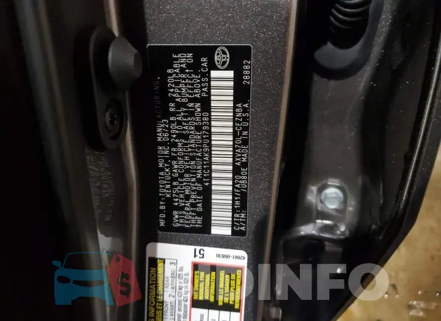 4T1C11AK9PU179380 Photo# 13