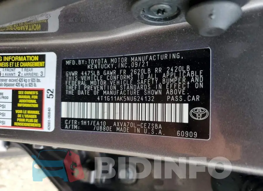 4T1G11AK5NU624132 Photo# 13