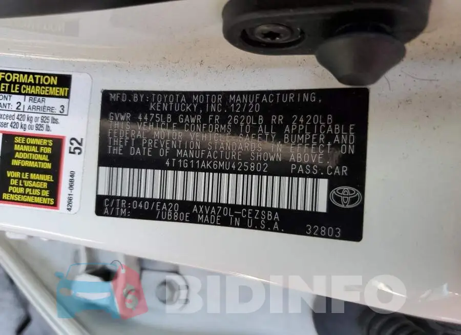 4T1G11AK6MU425802 Photo# 12