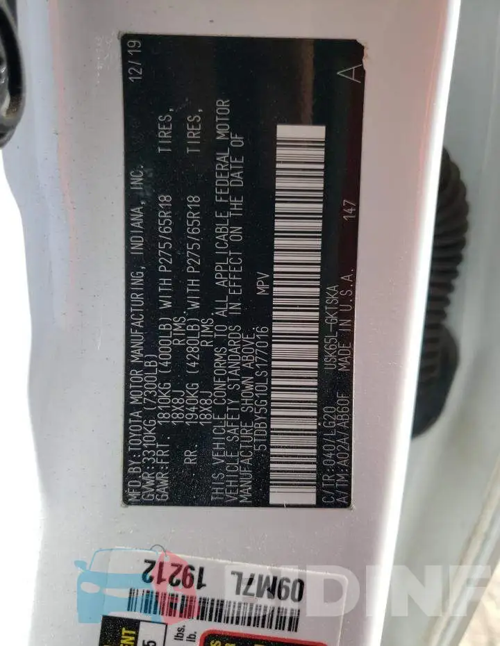 5TDBY5G10LS177016 Photo# 13
