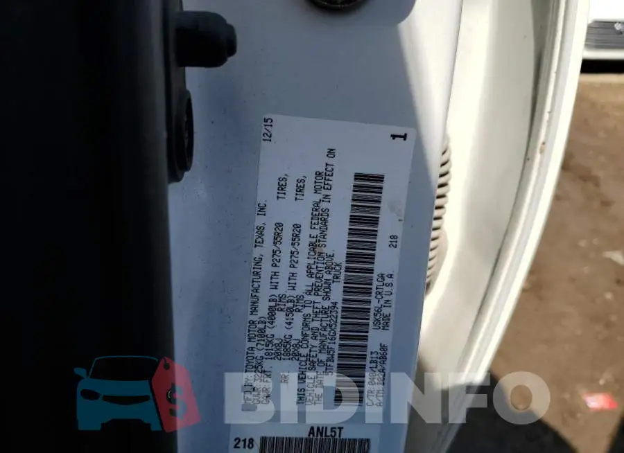 5TFBW5F16GX522394 Photo# 12