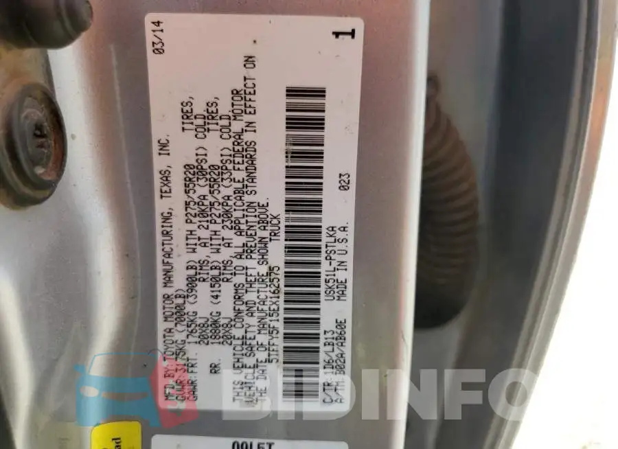 5TFFY5F15EX162575 Photo# 13