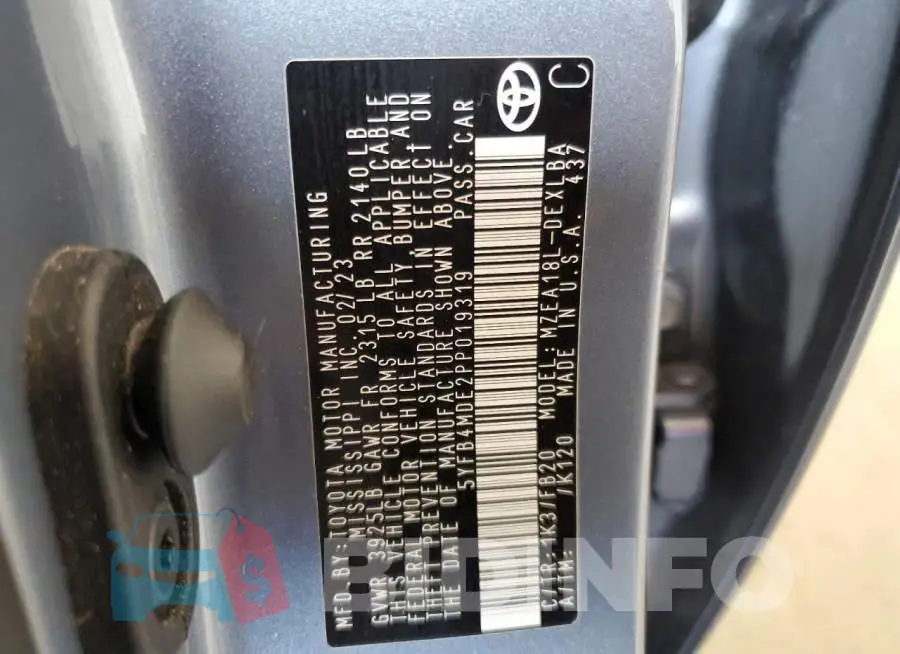 5YFB4MDE2PP019319 Photo# 12