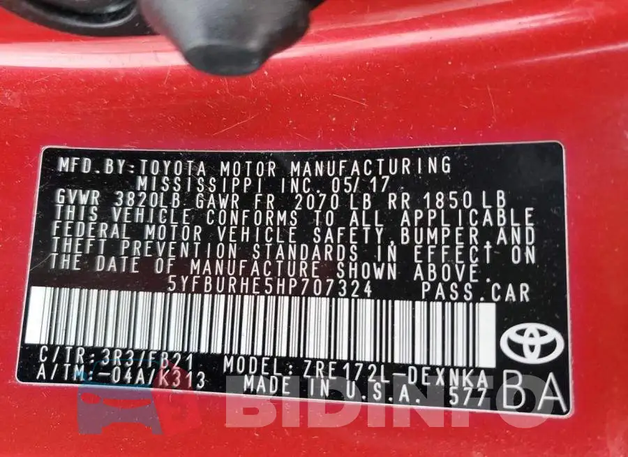 5YFBURHE5HP707324 Photo# 13