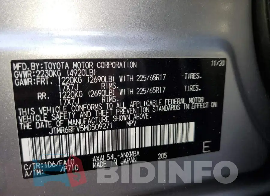 JTMR6RFV5MD509271 Photo# 12