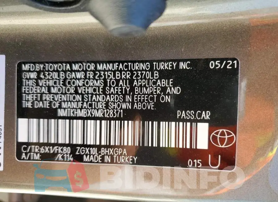 NMTKHMBX9MR128371 Photo# 13