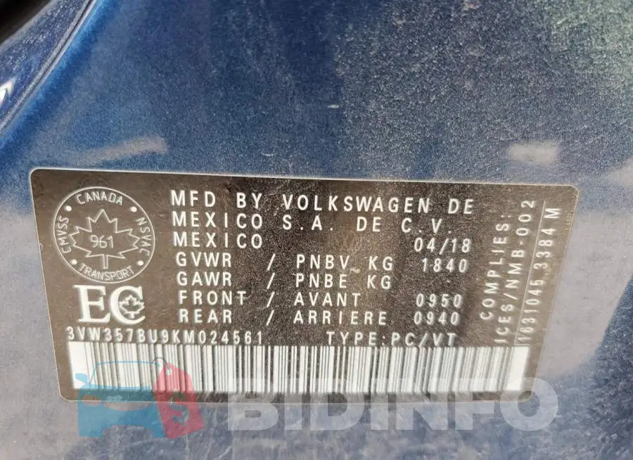 3VW357BU9KM024561 Photo# 12