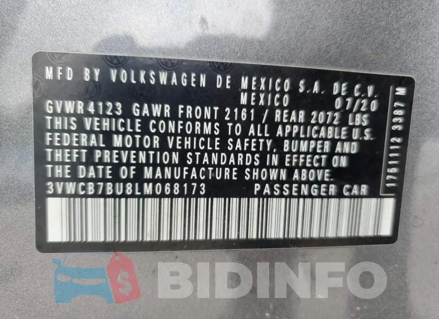3VWCB7BU8LM068173 Photo# 12