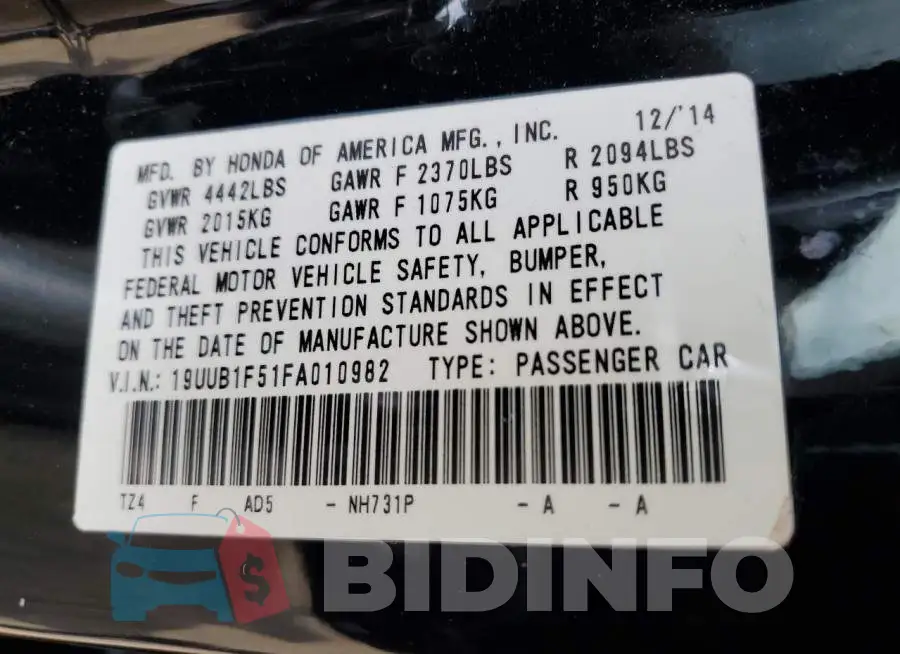19UUB1F51FA010982 Photo# 12