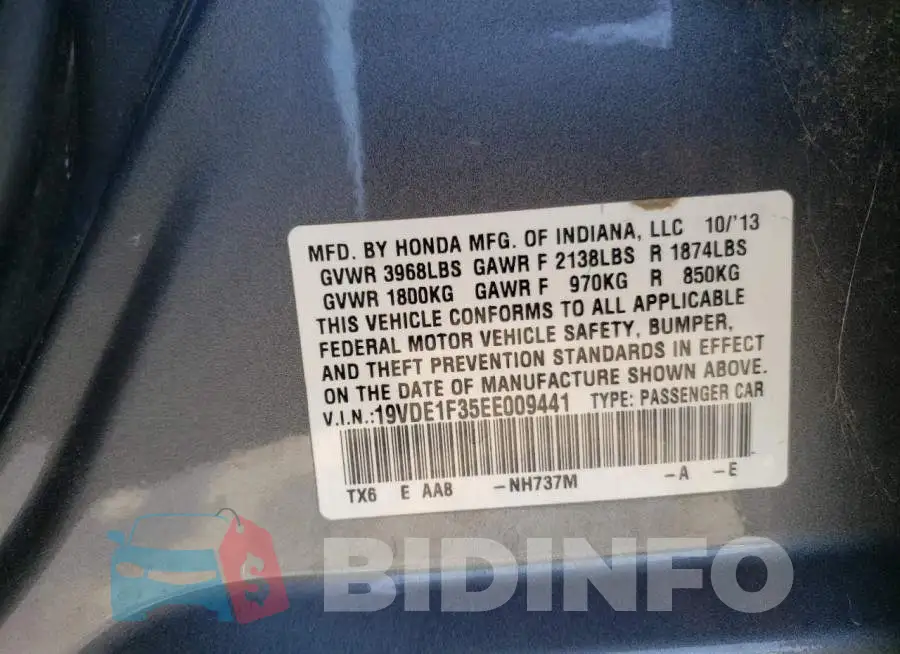 19VDE1F35EE009441 Photo# 12