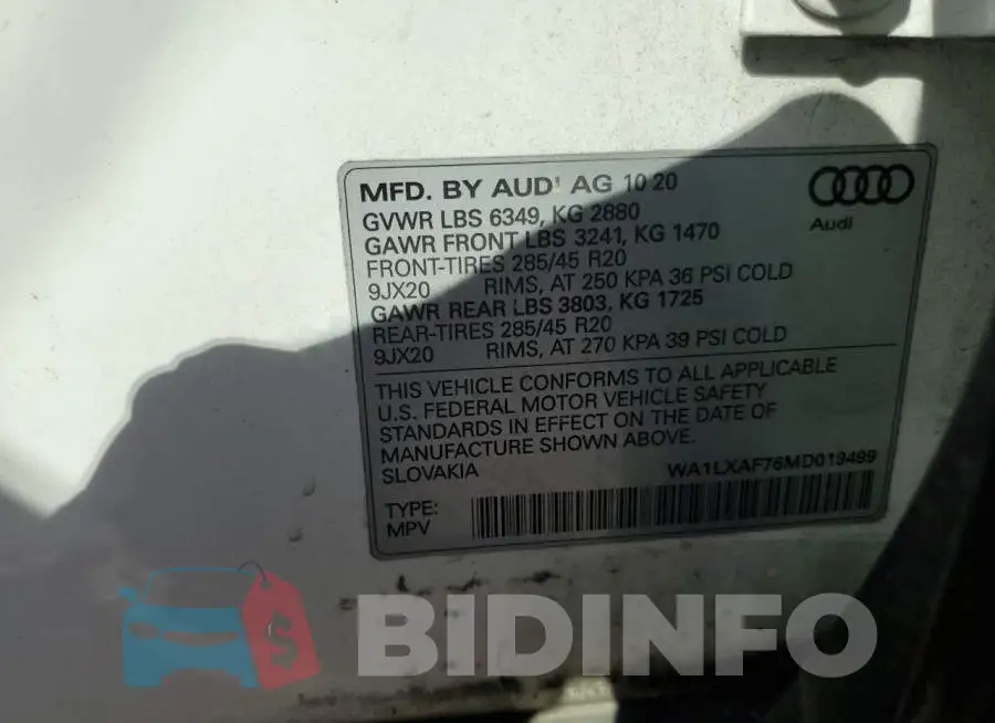 WA1LXAF76MD019499 Photo# 13