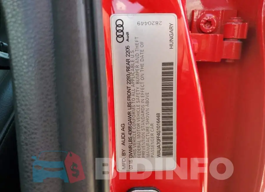 WAUA7GFF4G1016448 Photo# 12