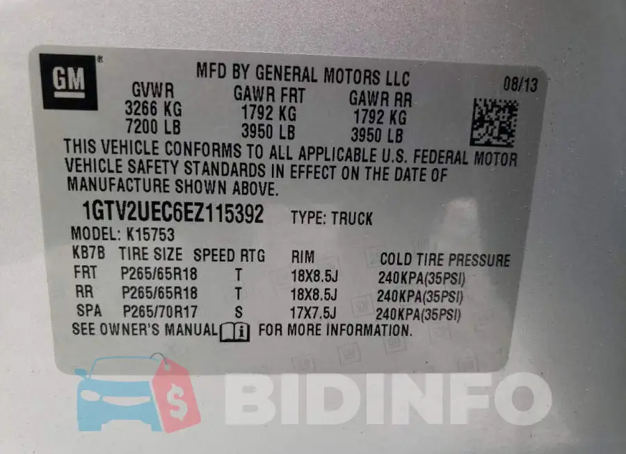 1GTV2UEC6EZ115392 Photo# 12