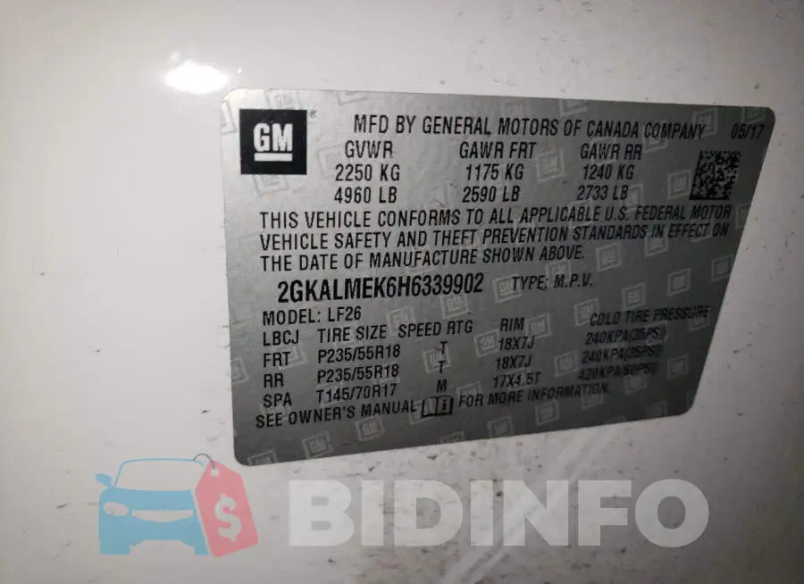 2GKALMEK6H6339902 Photo# 12