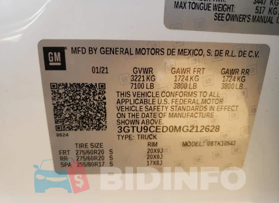 3GTU9CED0MG212628 Photo# 12