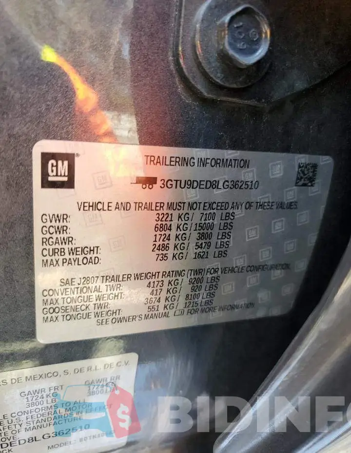 3GTU9DED8LG362510 Photo# 12