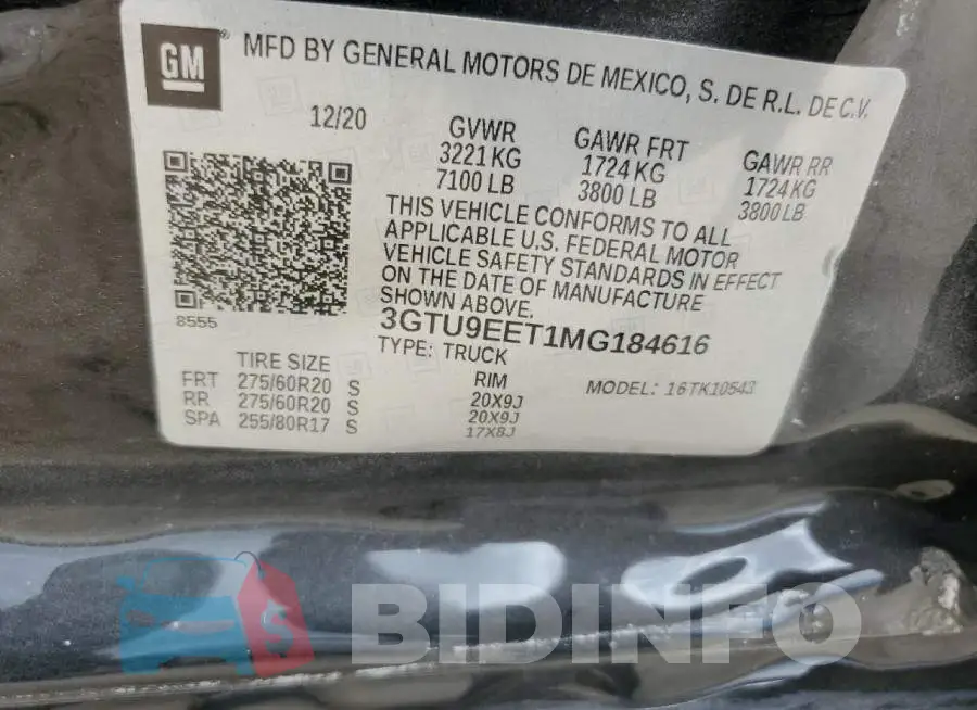 3GTU9EET1MG184616 Photo# 12