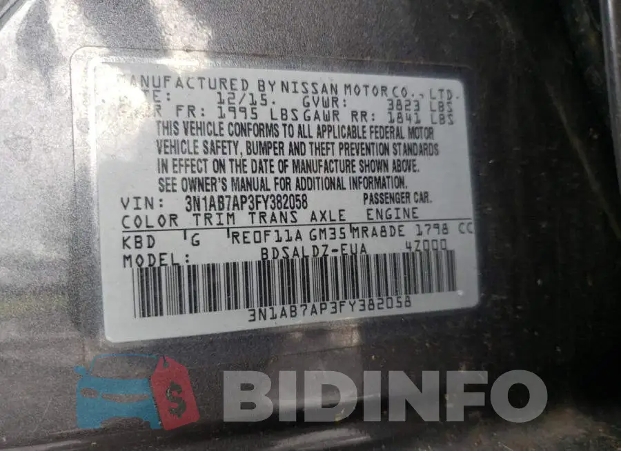3N1AB7AP3FY382058 Photo# 12
