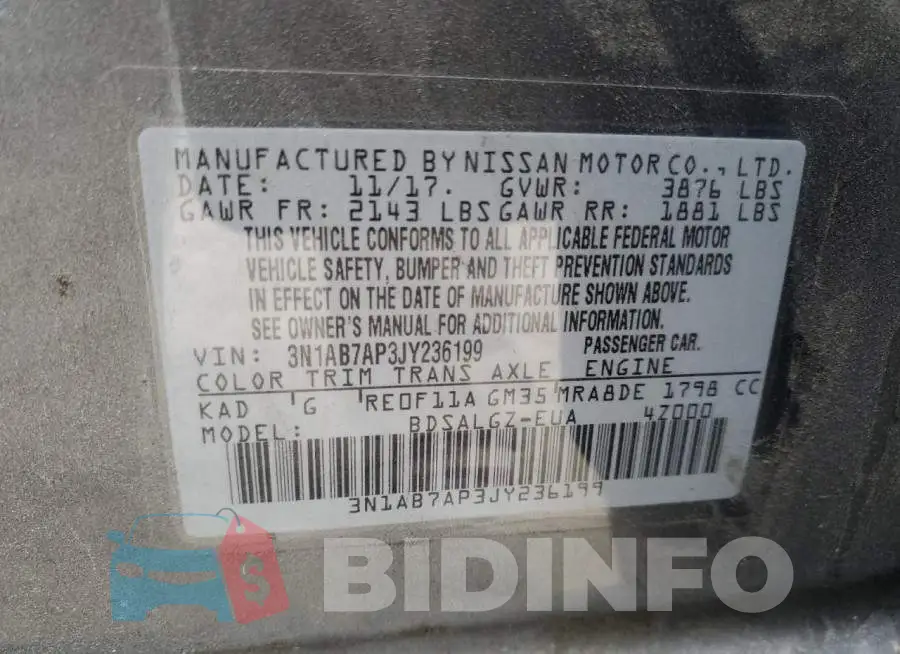 3N1AB7AP3JY236199 Photo# 12
