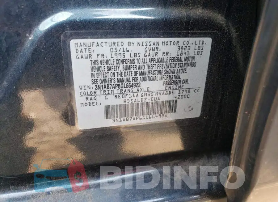 3N1AB7AP6GL664922 Photo# 12