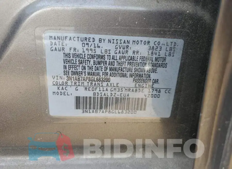 3N1AB7AP8GL683200 Photo# 13