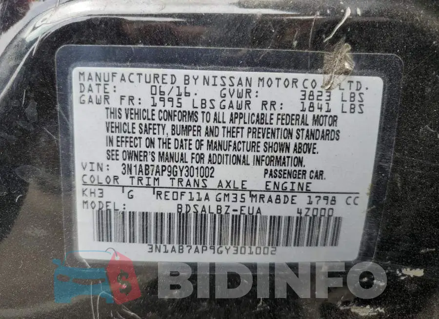3N1AB7AP9GY301002 Photo# 12