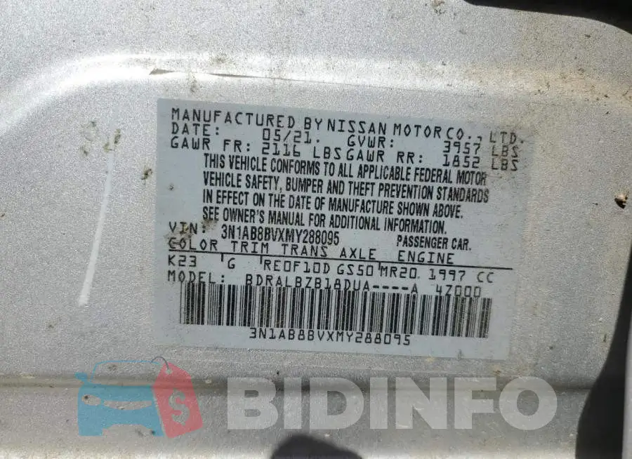 3N1AB8BVXMY288095 Photo# 12