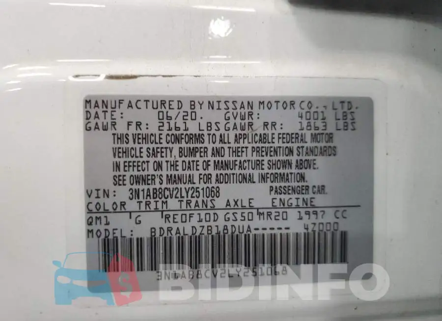 3N1AB8CV2LY251068 Photo# 13