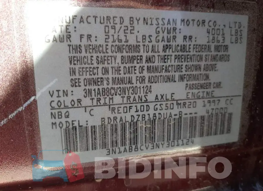 3N1AB8CV3NY301124 Photo# 13