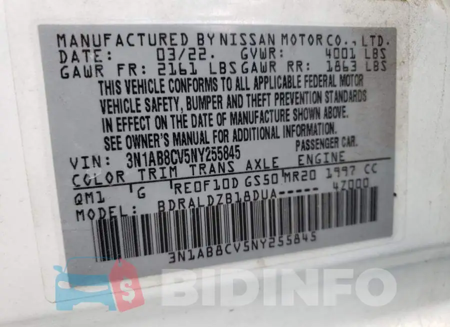 3N1AB8CV5NY255845 Photo# 12