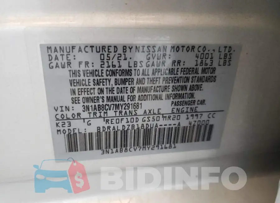 3N1AB8CV7MY291681 Photo# 13