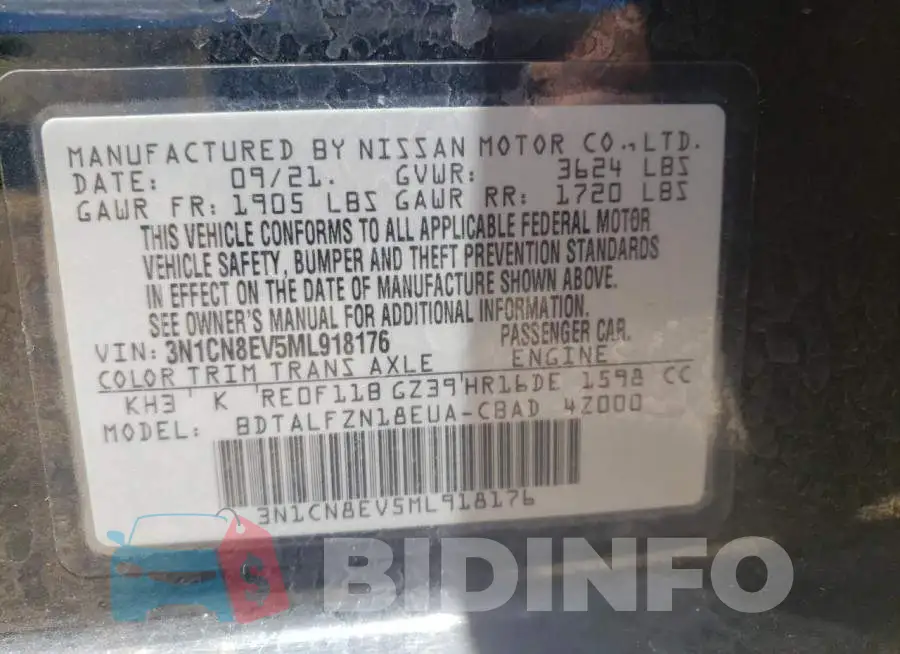 3N1CN8EV5ML918176 Photo# 12