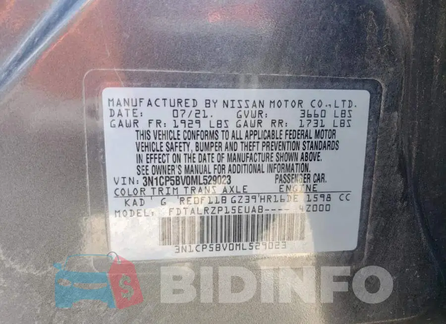 3N1CP5BV0ML529023 Photo# 13