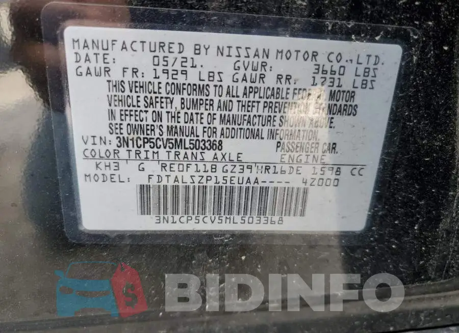 3N1CP5CV5ML503368 Photo# 12