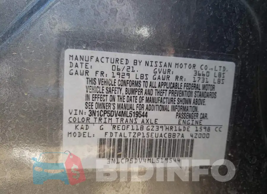 3N1CP5DV4ML519544 Photo# 13