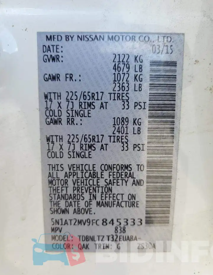 5N1AT2MV9FC845333 Photo# 13