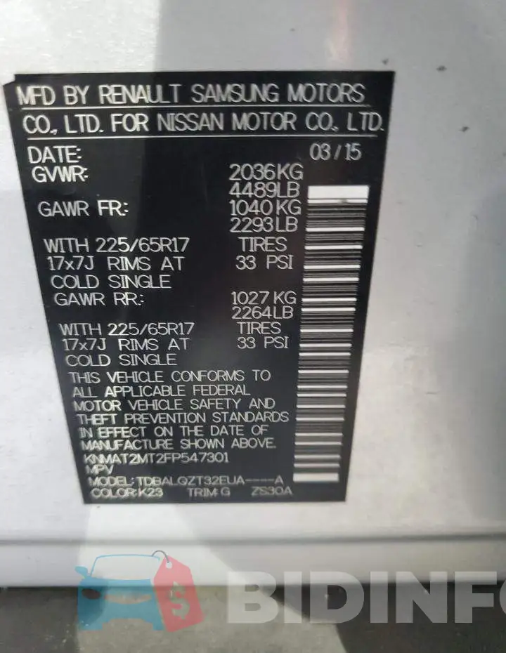 KNMAT2MT2FP547301 Photo# 14