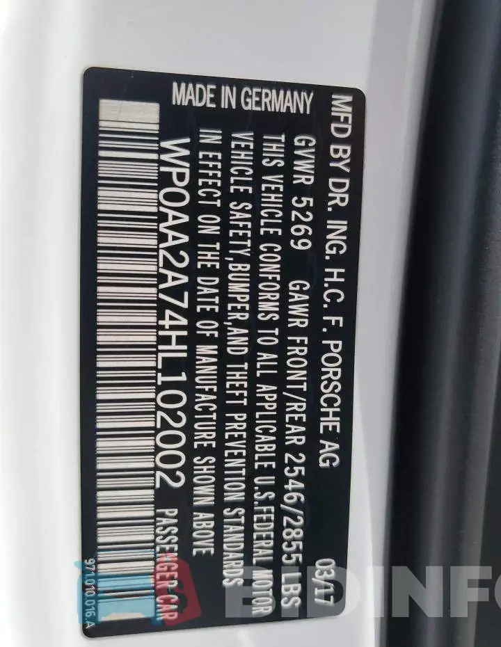 WP0AA2A74HL102002 Photo# 13