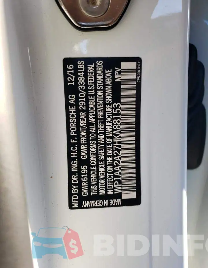 WP1AA2A27HKA88153 Photo# 13