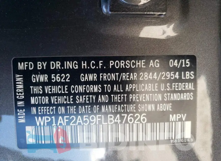 WP1AF2A59FLB47626 Photo# 12