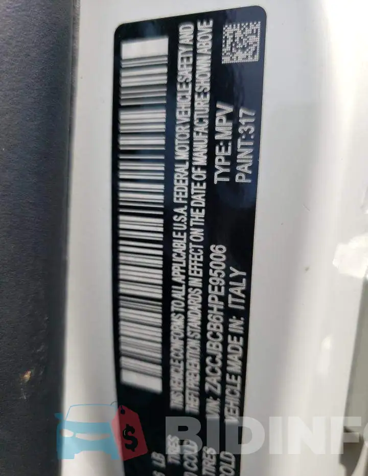 ZACCJBCB6HPE95006 Photo# 12