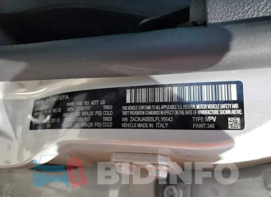 ZACNJABB5LPL16643 Photo# 12