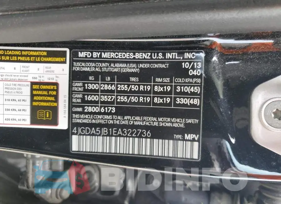 4JGDA5JB1EA322736 Photo# 13