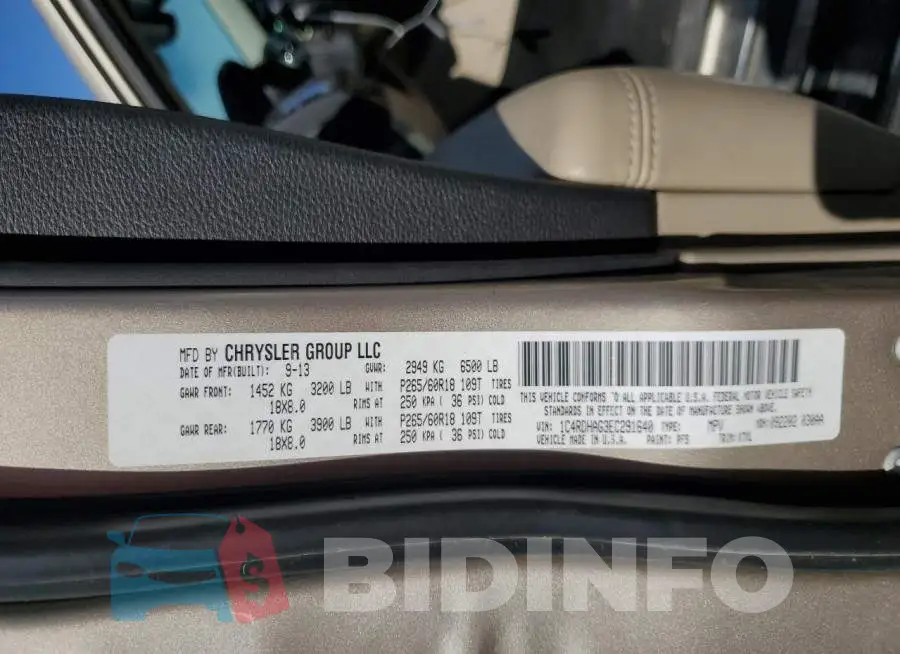 1C4RDHAG3EC291640 Photo# 13