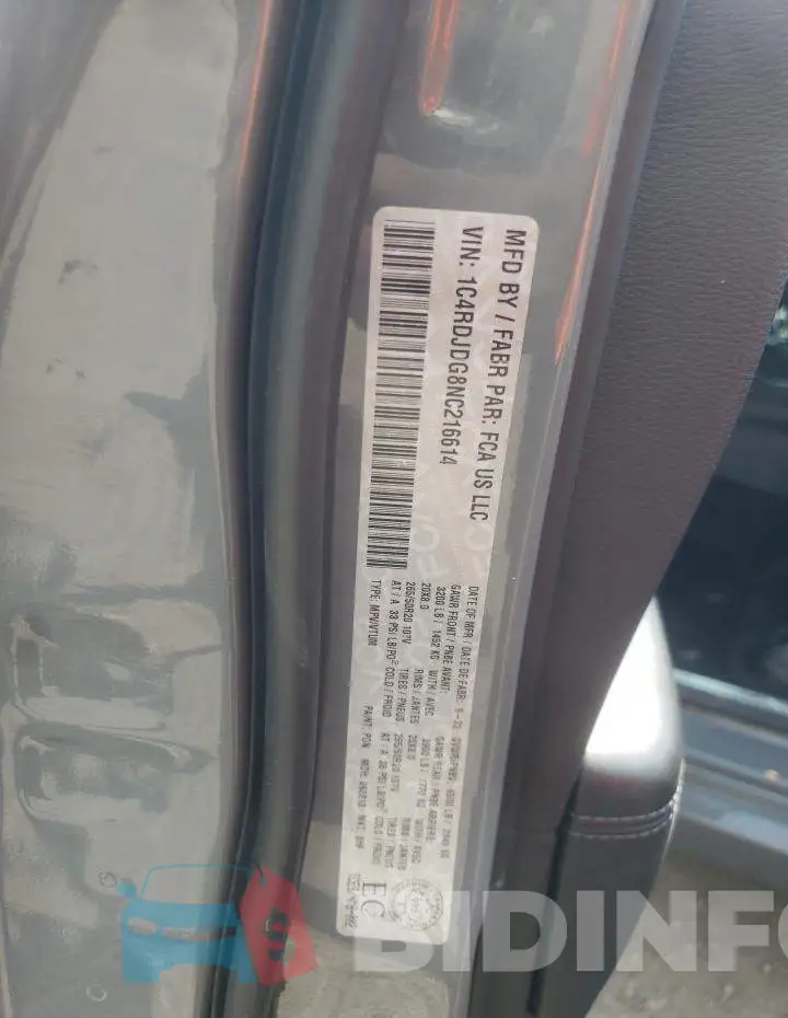1C4RDJDG8NC216614 Photo# 14