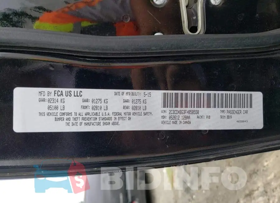 2C3CDXBG3FH858558 Photo# 13