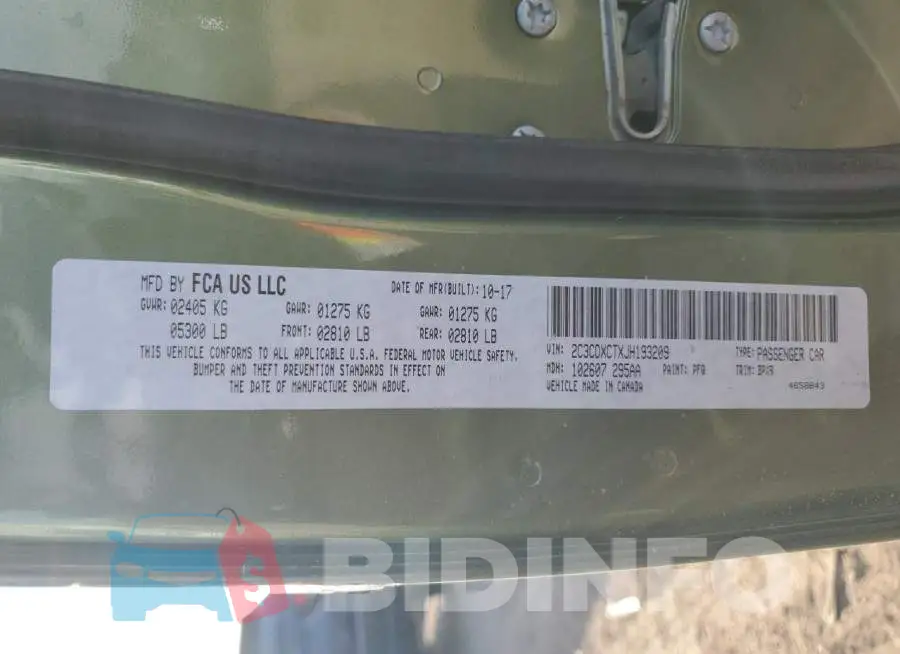 2C3CDXCTXJH193209 Photo# 12